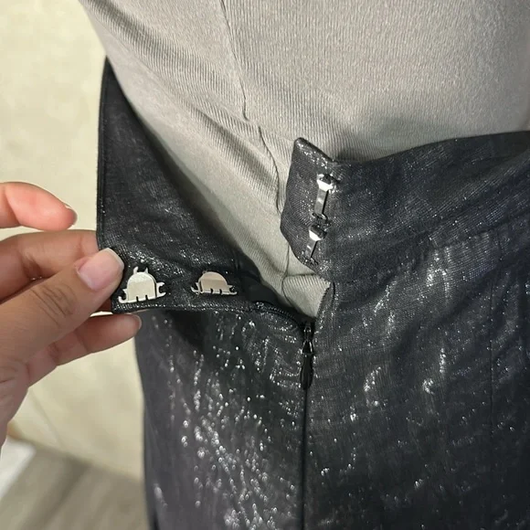 Tracy Reese Shimmering Black Skater Skirt - Picture 4 of 5